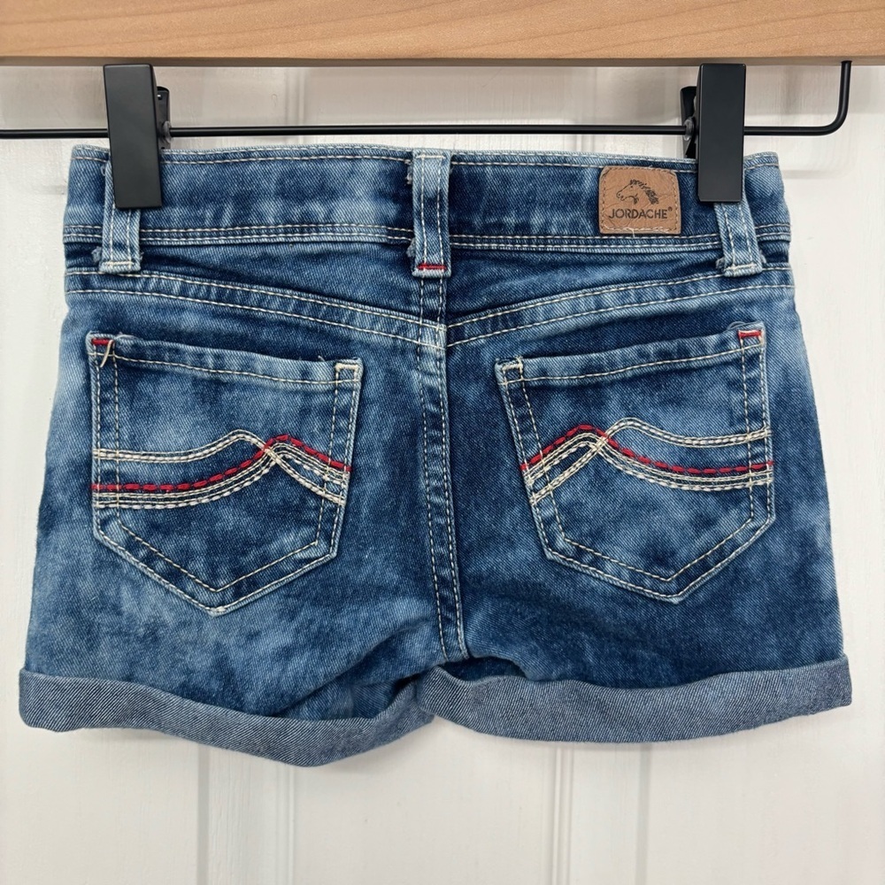 Denim Patch Shorts | Jordache Girls Size 4 - Picture 8 of 11